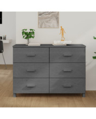 Buffet HAMAR Gris foncé 113x40x80 cm Bois massif de pin | Mobilier & Déco