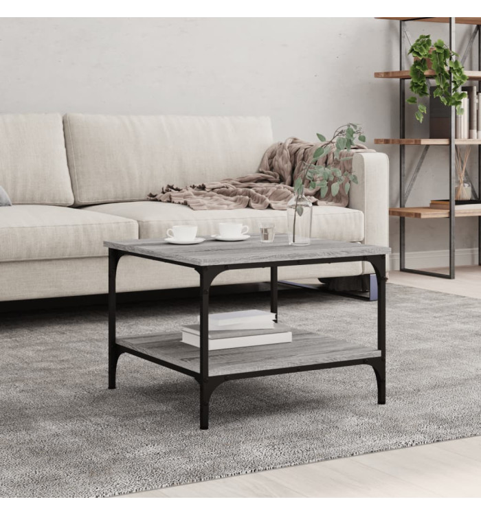 Table basse sonoma gris 55x55x40 cm bois d'ingénierie | Mobilier & Déco