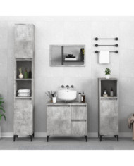 Armoire de salle de bain gris béton 30x30x190 cm | Mobilier & Déco