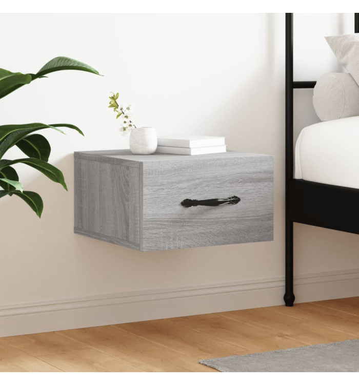 Table de chevet murale sonoma gris 35x35x20 cm | Mobilier & Déco