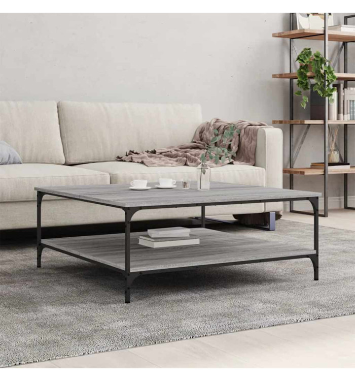 Table basse sonoma gris 100x100x40 cm bois d'ingénierie | Mobilier & Déco