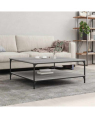 Table basse sonoma gris 100x100x40 cm bois d'ingénierie | Mobilier & Déco