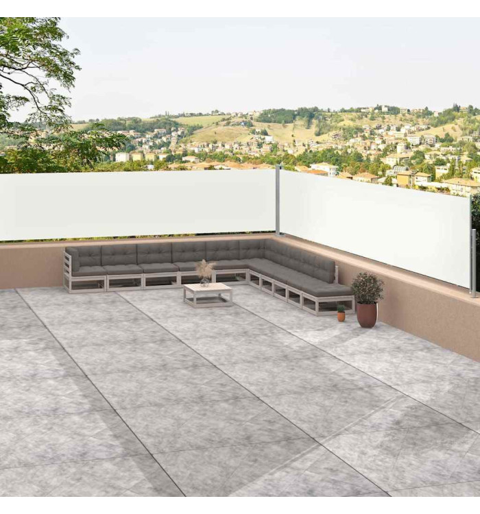 Auvent latéral rétractable Crème 117x1200 cm | Mobilier & Déco