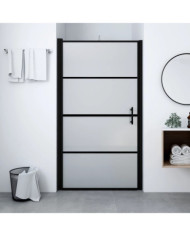 Porte de douche verre trempé dépoli 81x195 cm noir | Mobilier & Déco
