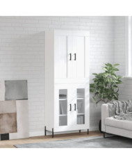 Buffet haut Blanc 69,5x34x180 cm Bois d'ingénierie | Mobilier & Déco
