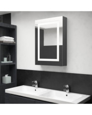 Armoire de salle de bain à miroir LED Gris 50x13x70 cm | Mobilier & Déco