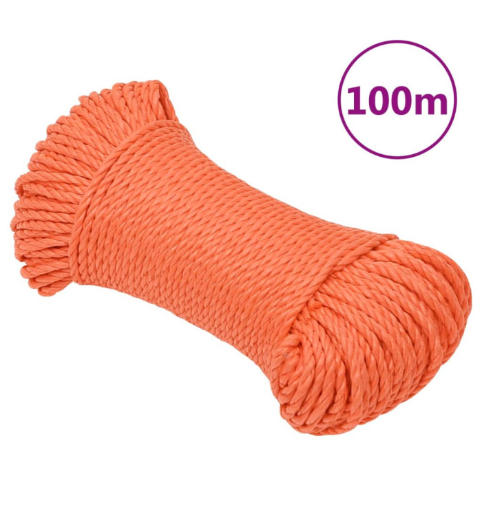 Corde de travail Orange 8 mm 100 m Polypropylène | Mobilier & Déco