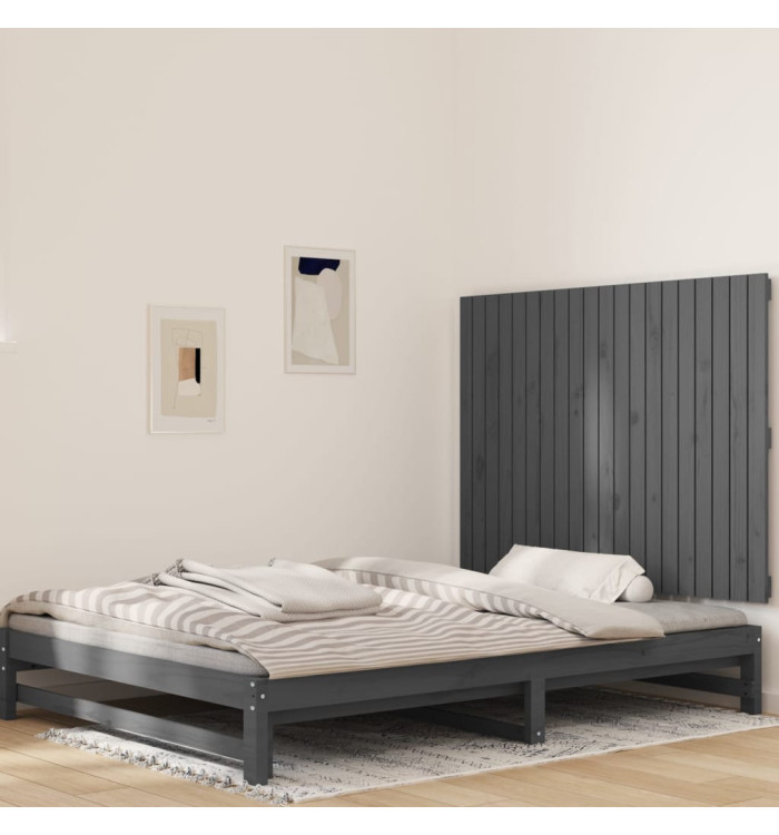 Tête de lit murale Gris 127,5x3x90 cm Bois massif de pin | Mobilier & Déco