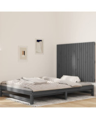 Tête de lit murale Gris 127,5x3x90 cm Bois massif de pin | Mobilier & Déco