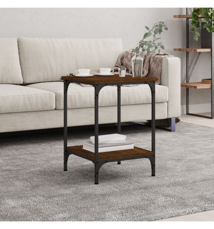 Table basse chêne marron 40x40x55 cm bois d'ingénierie | Mobilier & Déco