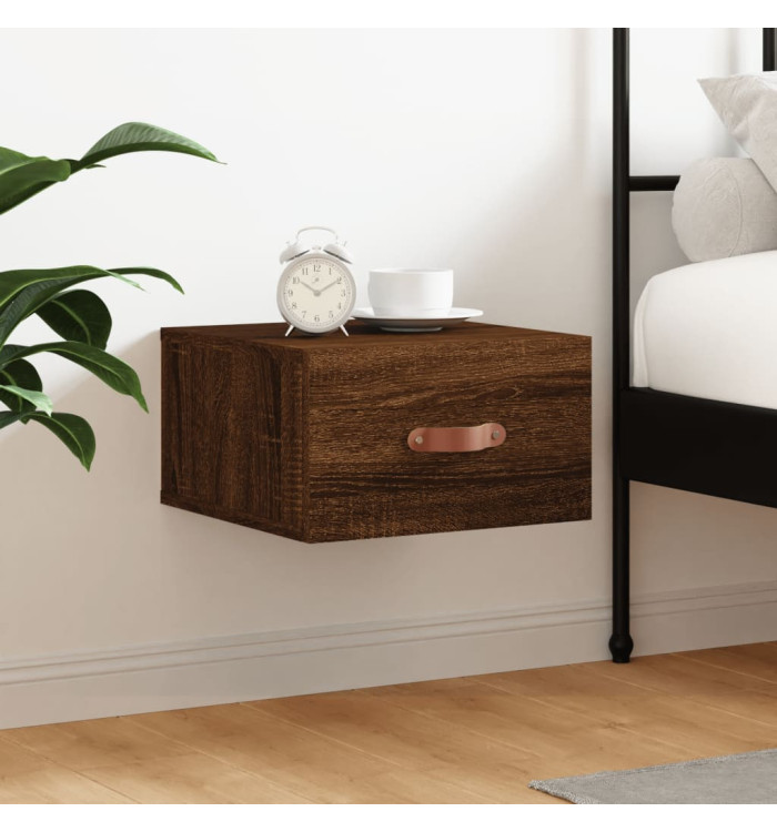 Table de chevet murale chêne marron 35x35x20 cm | Mobilier & Déco