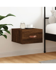 Table de chevet murale chêne marron 35x35x20 cm | Mobilier & Déco
