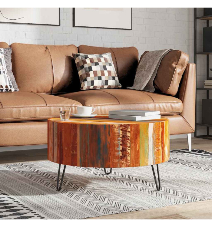 Table basse ronde Bois massif de récupération | Mobilier & Déco
