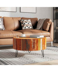 Table basse ronde Bois massif de récupération | Mobilier & Déco