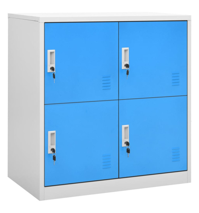 Armoire à casiers Gris clair et bleu 90x45x92,5 cm Acier | Mobilier & Déco