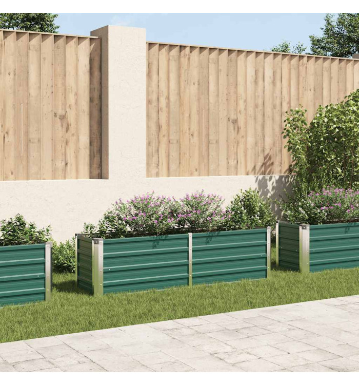 Lit surélevé de jardin Acier galvanisé 160x40x45 cm Vert | Mobilier & Déco