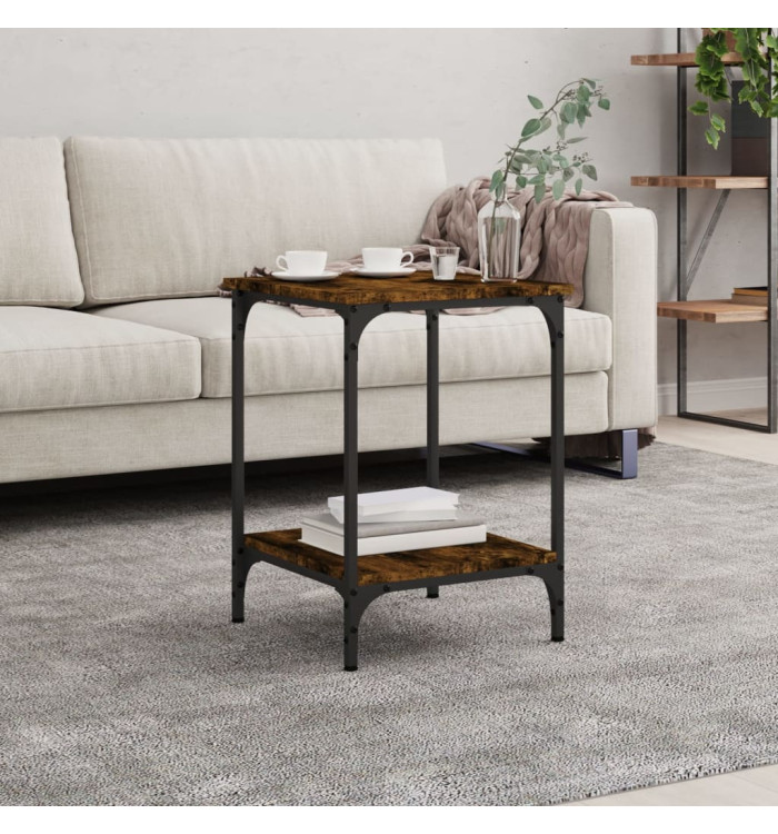 Table basse chêne fumé 40x40x55 cm bois d'ingénierie | Mobilier & Déco