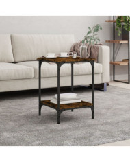 Table basse chêne fumé 40x40x55 cm bois d'ingénierie | Mobilier & Déco