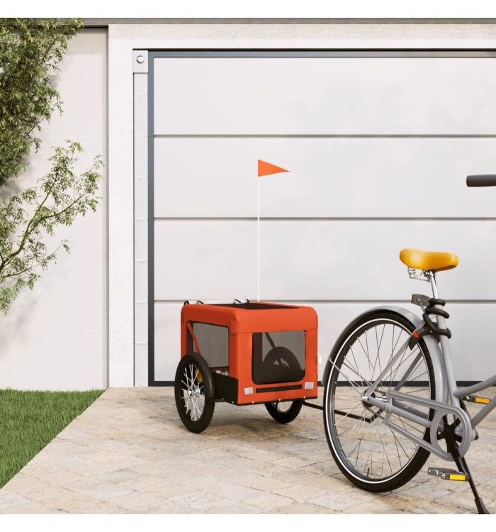 Remorque de vélo pour animaux de compagnie orange et noir | Mobilier & Déco