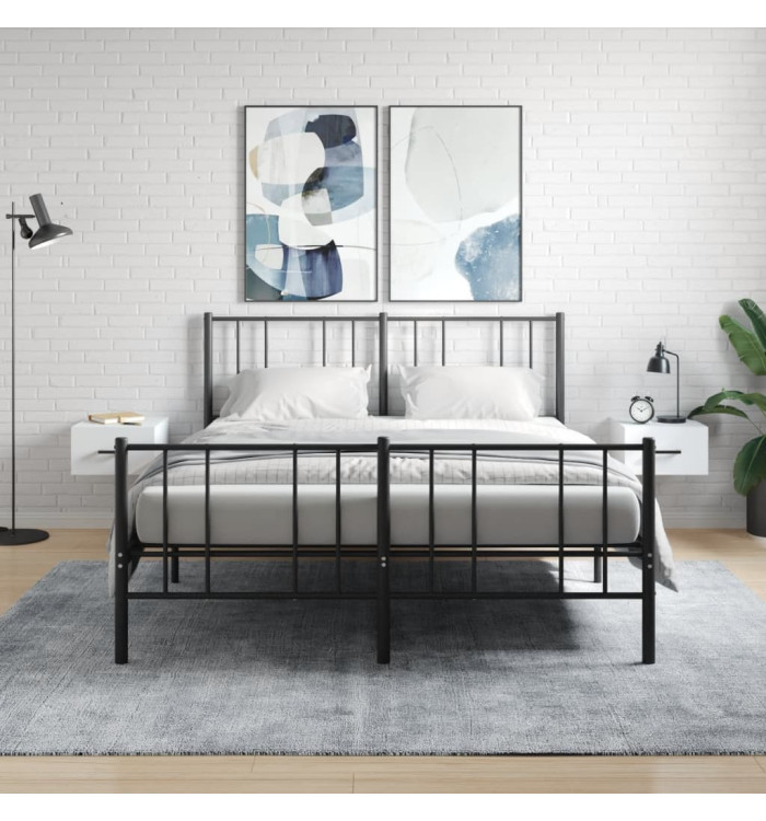 Tables de chevet murales 2 pcs blanc 35x35x20 cm | Mobilier & Déco