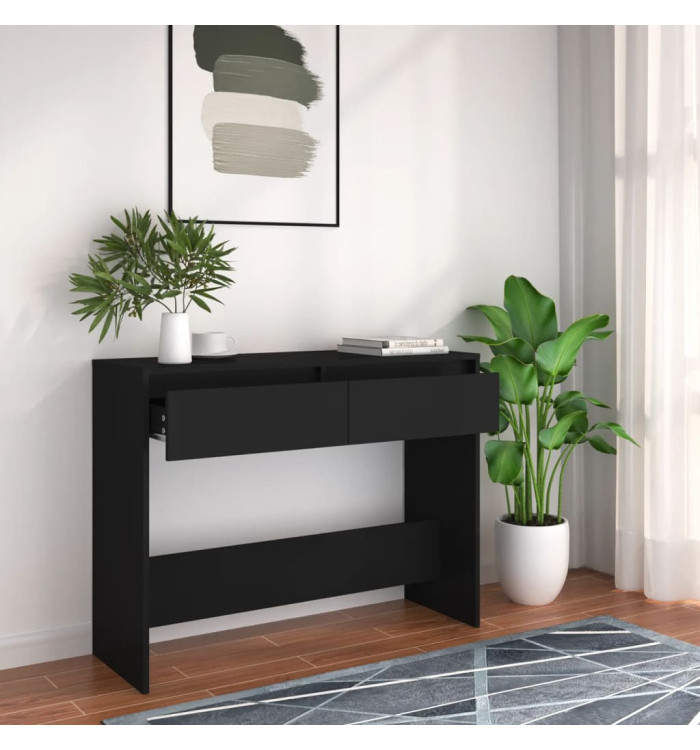 Table console noir 100x35x76,5 cm bois d'ingénierie | Mobilier & Déco