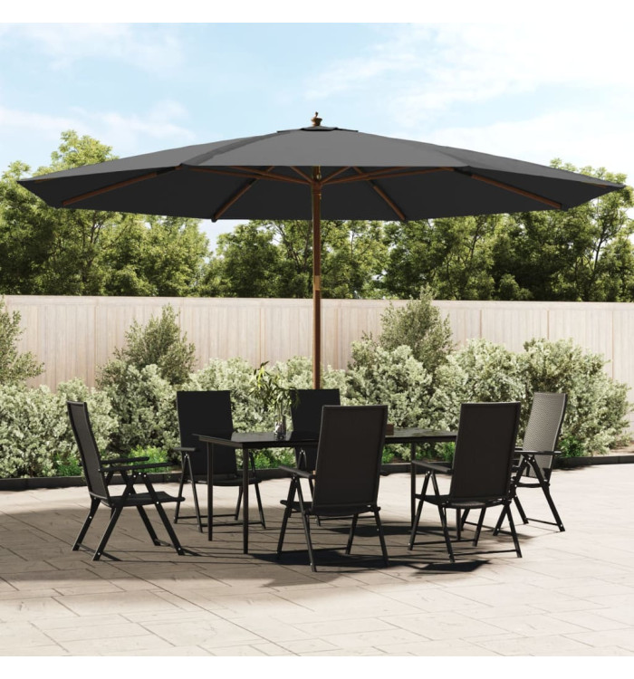 Parasol de jardin avec mât en bois anthracite 400x273 cm | Mobilier & Déco