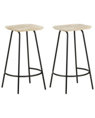 Tabourets de bar lot de 2 bois de manguier massif | Mobilier & Déco
