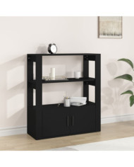 Buffet Noir 80x30x90 cm Bois d'ingénierie | Mobilier & Déco
