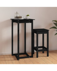 Table de bar Noir 60x60x110 cm Bois massif de pin | Mobilier & Déco