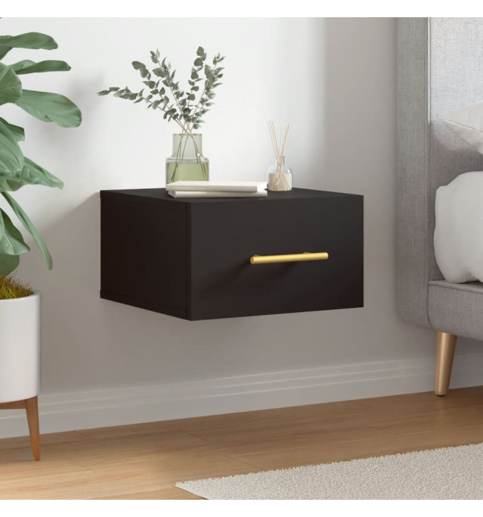 Table de chevet murale noir 35x35x20 cm | Mobilier & Déco