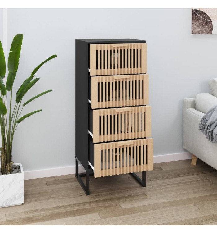 Buffet haut noir 40x30x95 cm bois d'ingénierie | Mobilier & Déco