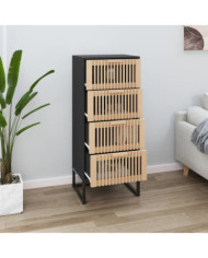 Buffet haut noir 40x30x95 cm bois d'ingénierie | Mobilier & Déco