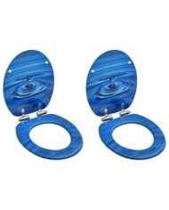 Sièges WC couvercle à fermeture douceur 2 pcs MDF Gouttes d'eau | Mobilier & Déco