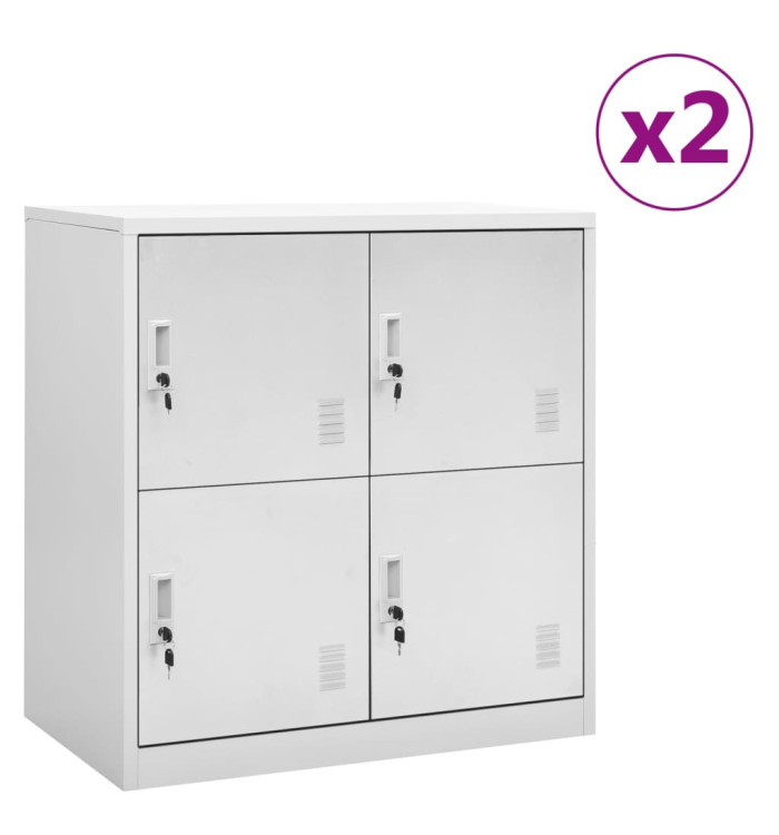 Armoires à casiers 2 pcs Gris clair 90x45x92,5 cm Acier | Mobilier & Déco