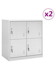 Armoires à casiers 2 pcs Gris clair 90x45x92,5 cm Acier | Mobilier & Déco