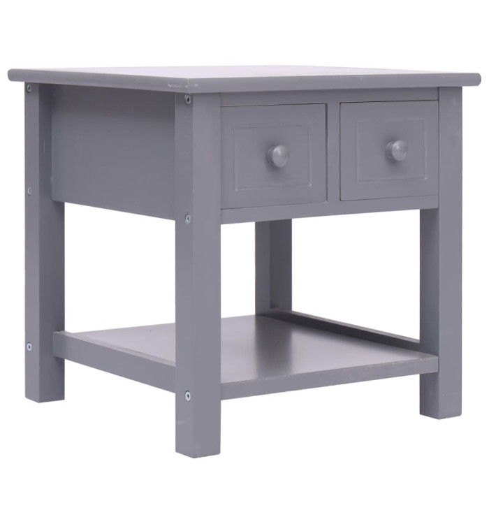 Table d'appoint Gris 40x40x40 cm Bois de Paulownia | Mobilier & Déco