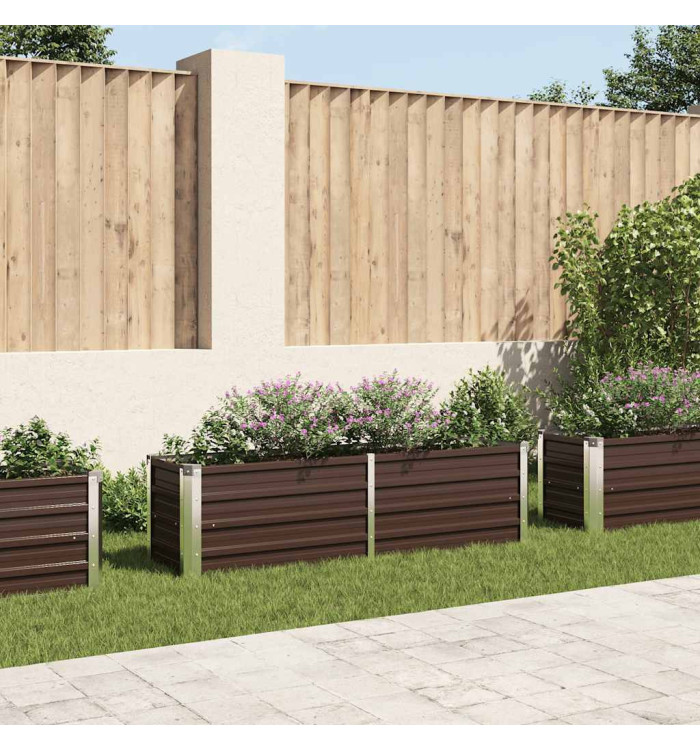 Lit surélevé de jardin Marron 160x40x45 cm Acier galvanisé | Mobilier & Déco