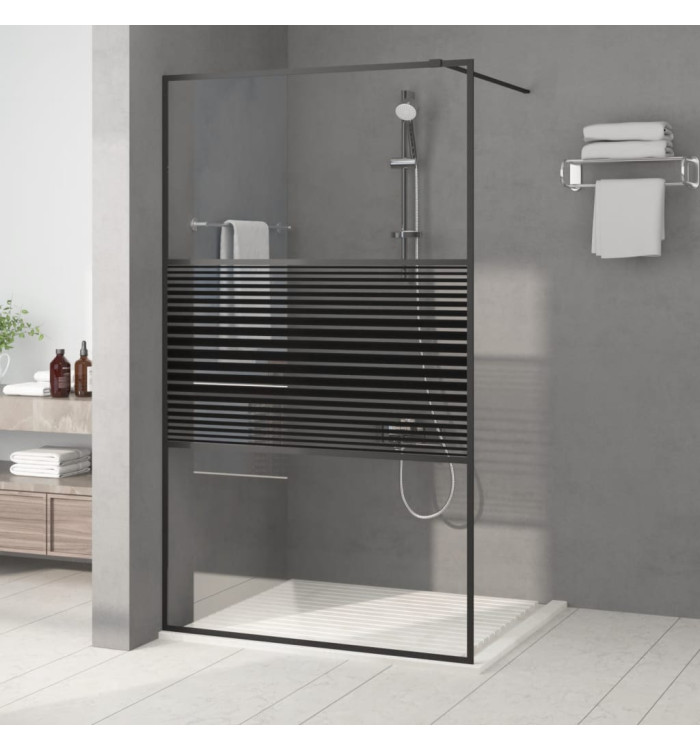Paroi de douche Noir 115x195 cm Verre ESG transparent | Mobilier & Déco