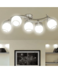 Plafonnier avec abat-jour en verre sur rail ondulé | Mobilier & Déco
