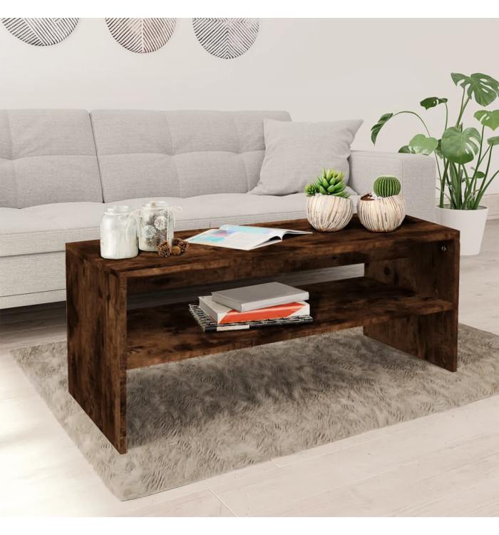 Table basse Chêne fumé 100x40x40 cm Bois d'ingénierie | Mobilier & Déco