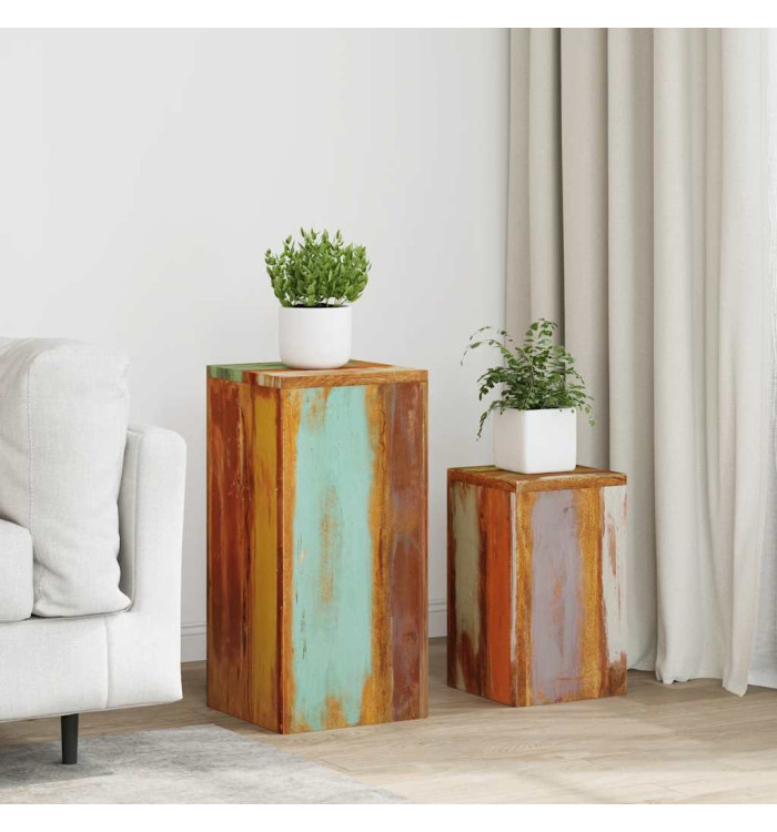 Supports pour plantes 2 pcs bois de récupération massif | Mobilier & Déco