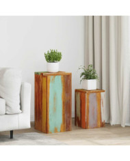 Supports pour plantes 2 pcs bois de récupération massif | Mobilier & Déco