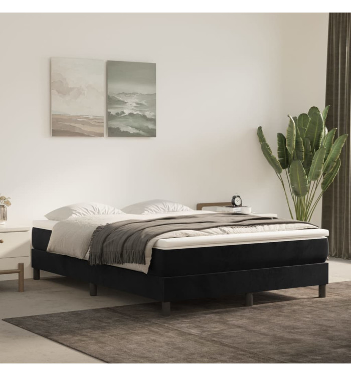 Matelas de lit à ressorts ensachés Noir 140x190x20 cm Velours | Mobilier & Déco