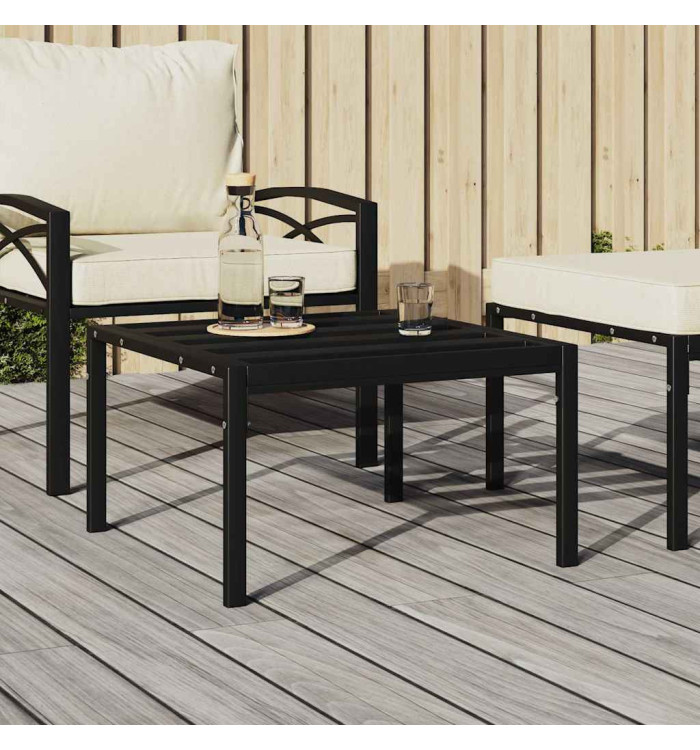 Table basse de jardin noir 60x60x35 cm acier | Mobilier & Déco