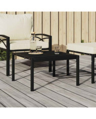 Table basse de jardin noir 60x60x35 cm acier | Mobilier & Déco