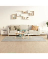 Tables basses 2 pcs blanc brillant 50x50x40cm bois d'ingénierie | Mobilier & Déco