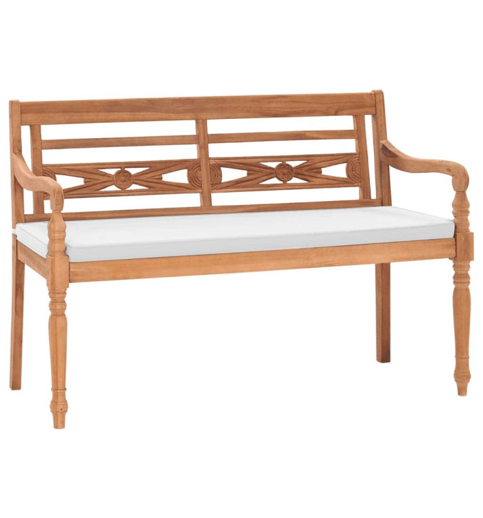 Banc Batavia avec coussins 120 cm Teck | Mobilier & Déco