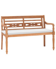 Banc Batavia avec coussins 120 cm Teck | Mobilier & Déco