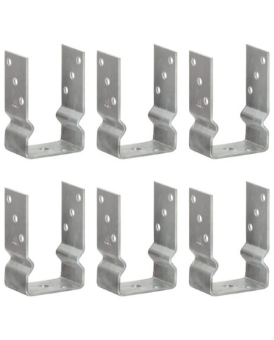 Piquets de clôture 6 pcs Argenté 9x6x15 cm Acier galvanisé | Mobilier & Déco