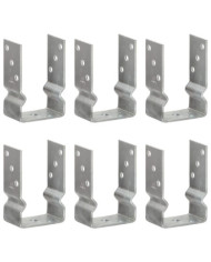 Piquets de clôture 6 pcs Argenté 9x6x15 cm Acier galvanisé | Mobilier & Déco